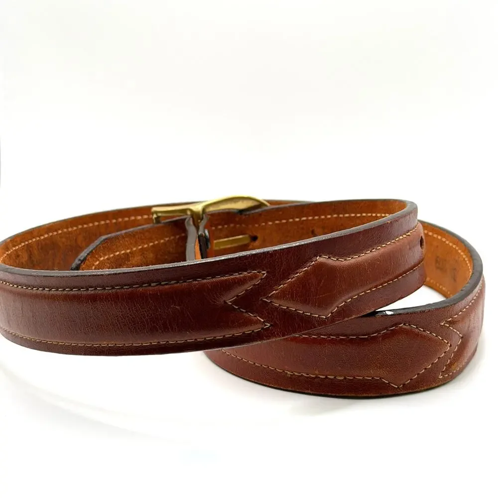 Vintage 80s Jordache Brown Genuine Leather Equestrian Belt
